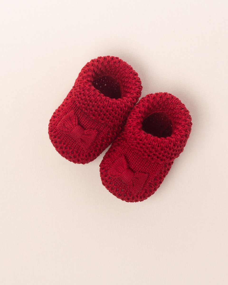 Sapatinho de online lã vermelho